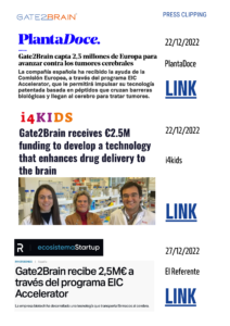 Gate2Brain receives €2,5M funding to develop a technology that enhances drug delivery to the brain